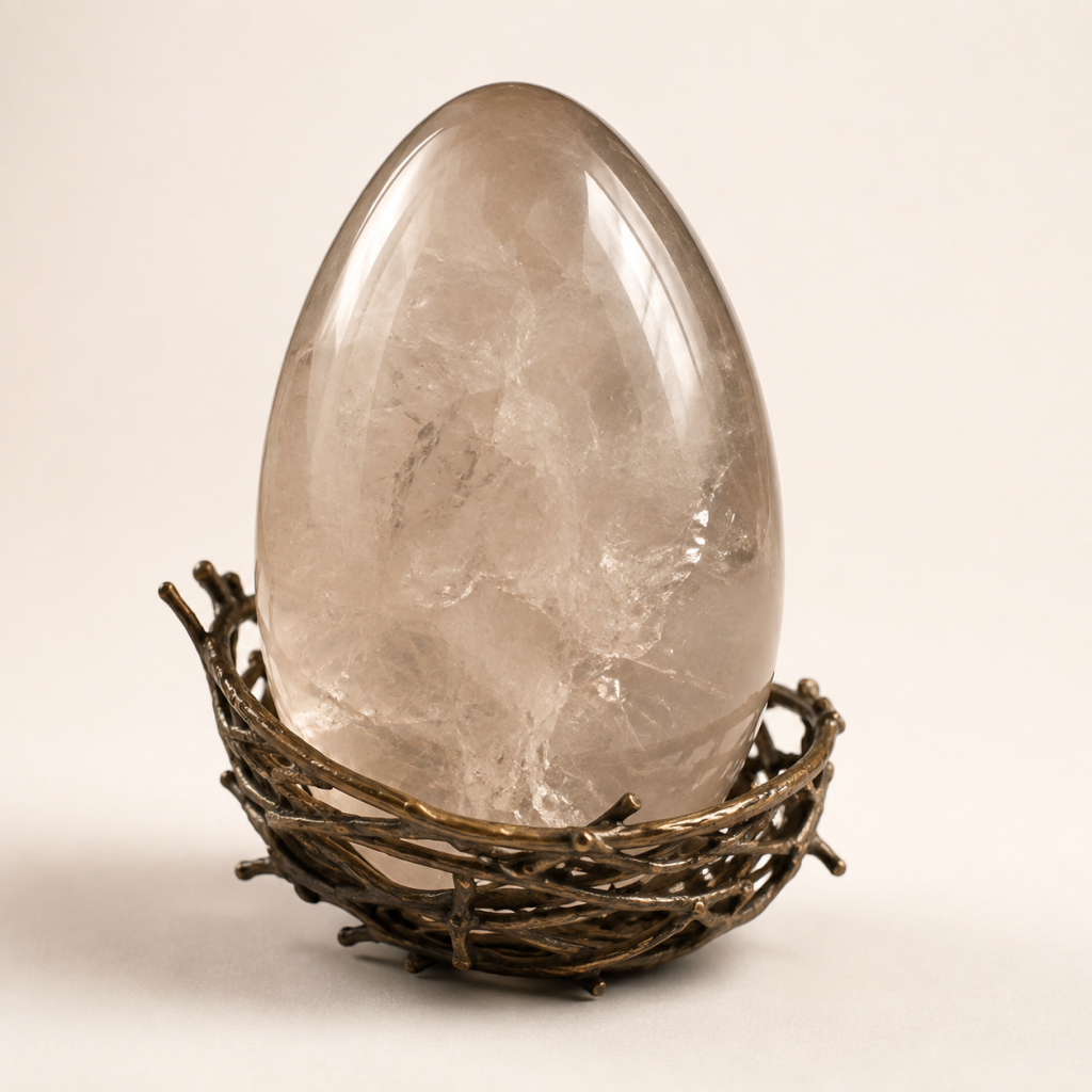 L36 Crystal Egg in Metal Nest