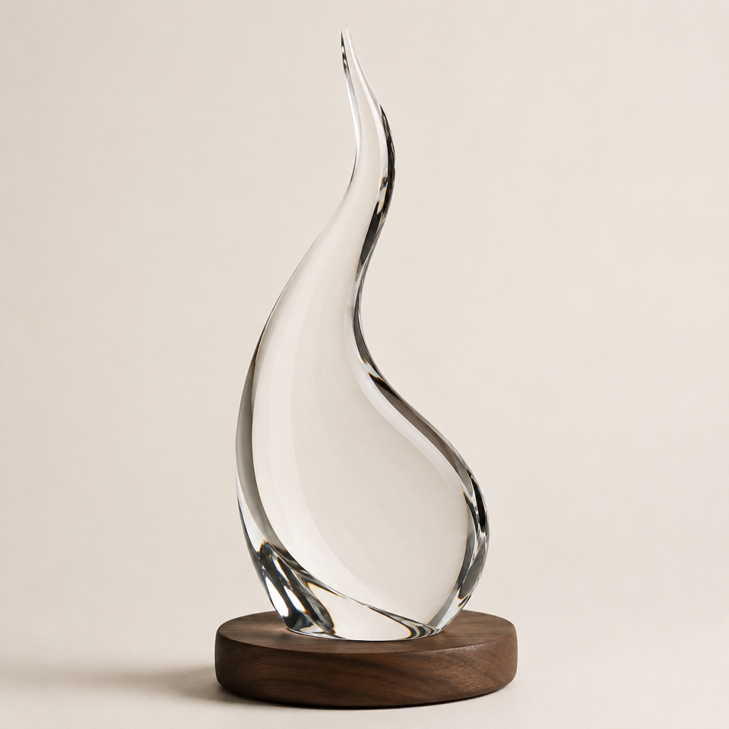 L53 Clear Crystal Flame Sculpture
