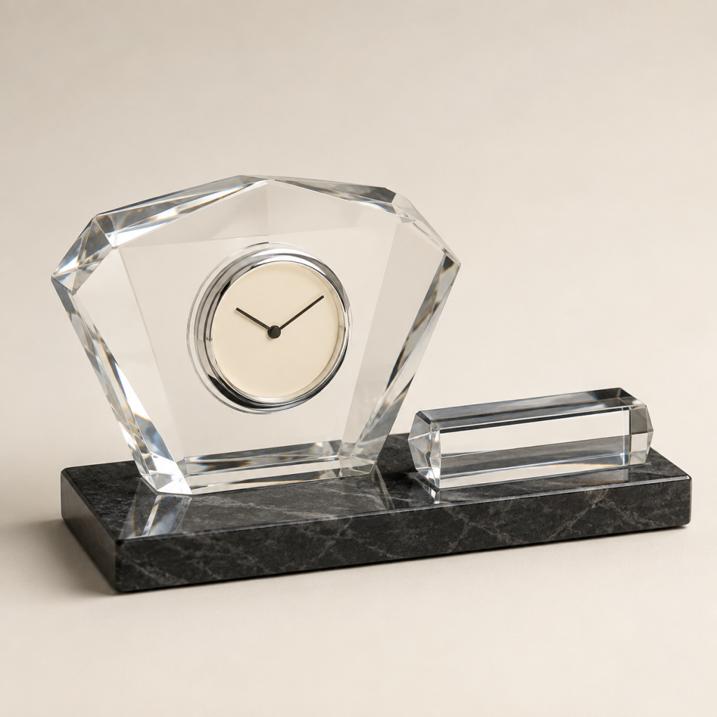 L58 Crystal Desk Clock Set