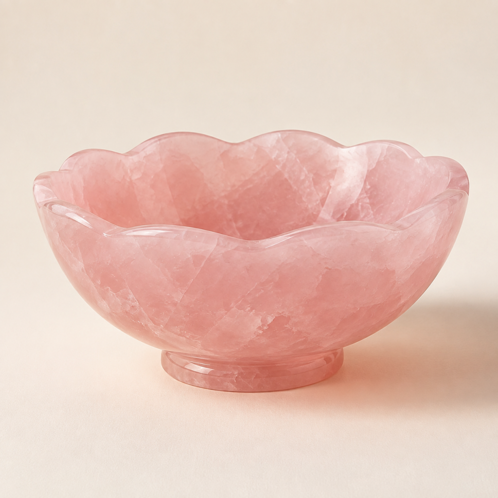 L5 Rose Crystal Bowl on Foot