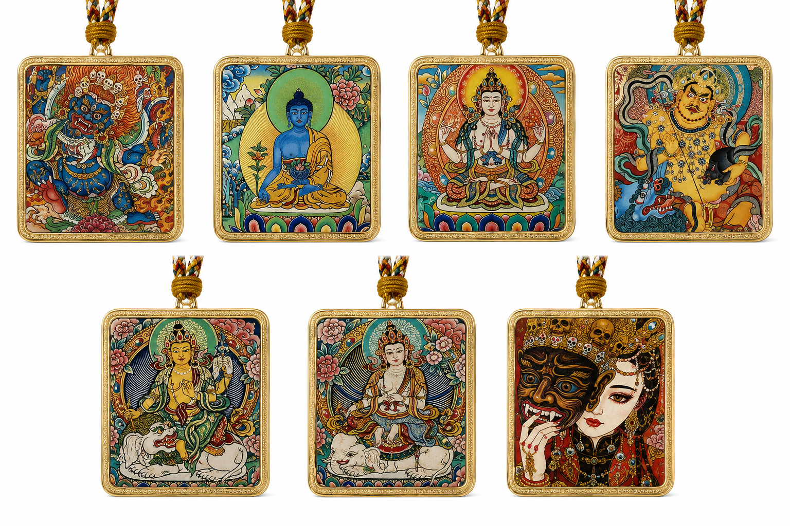 L64 Traditional Thangka Pendant